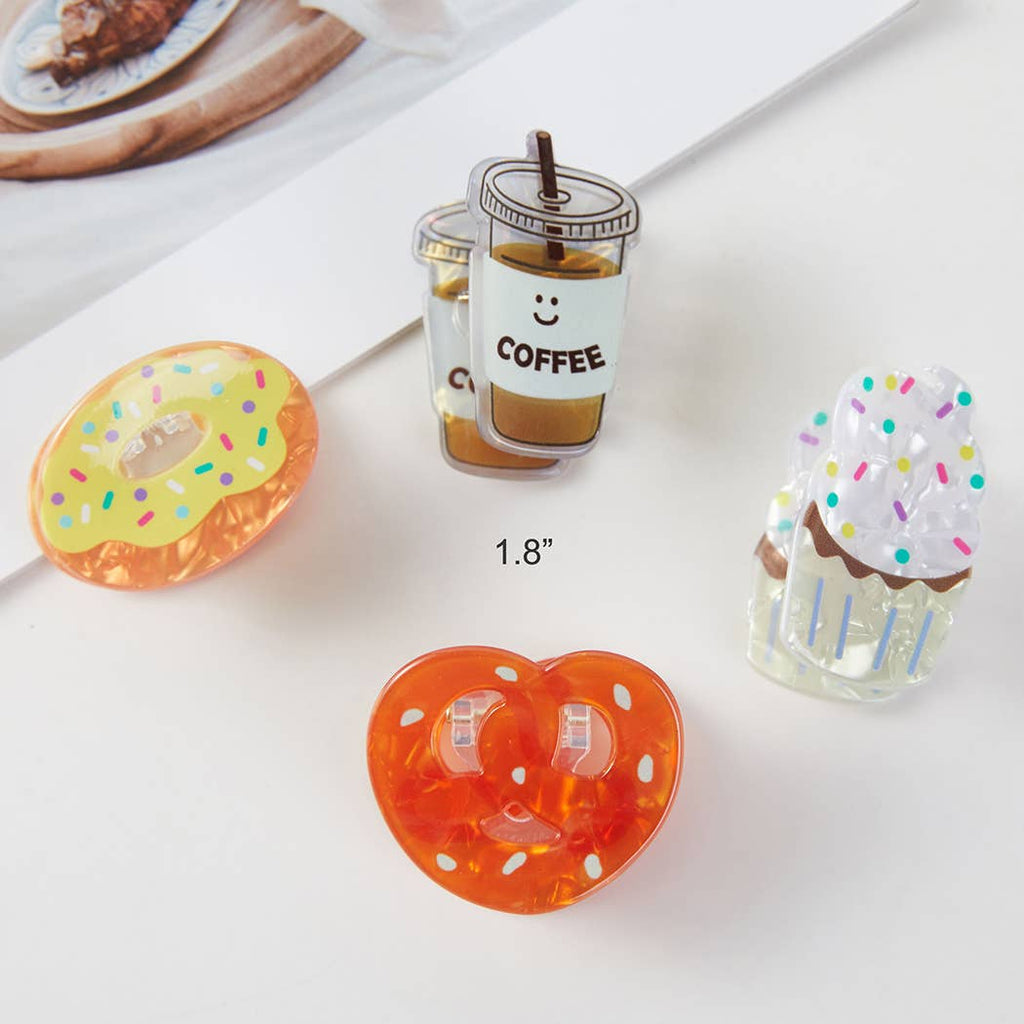 Coffee & Treats Small Hair Claw Clip Set