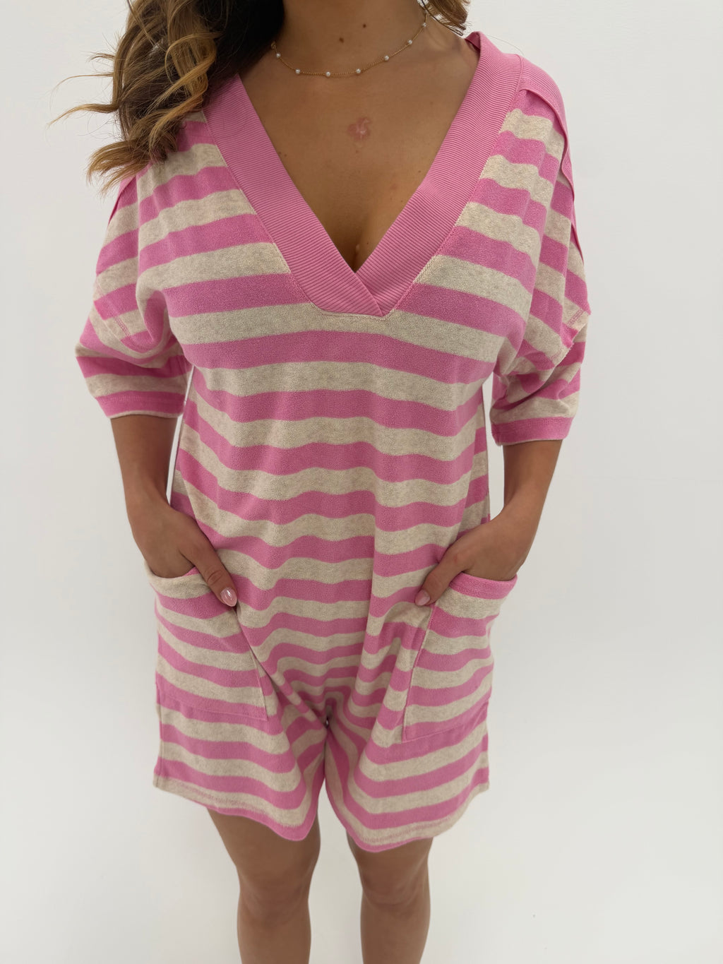 Pink lemonade Romper