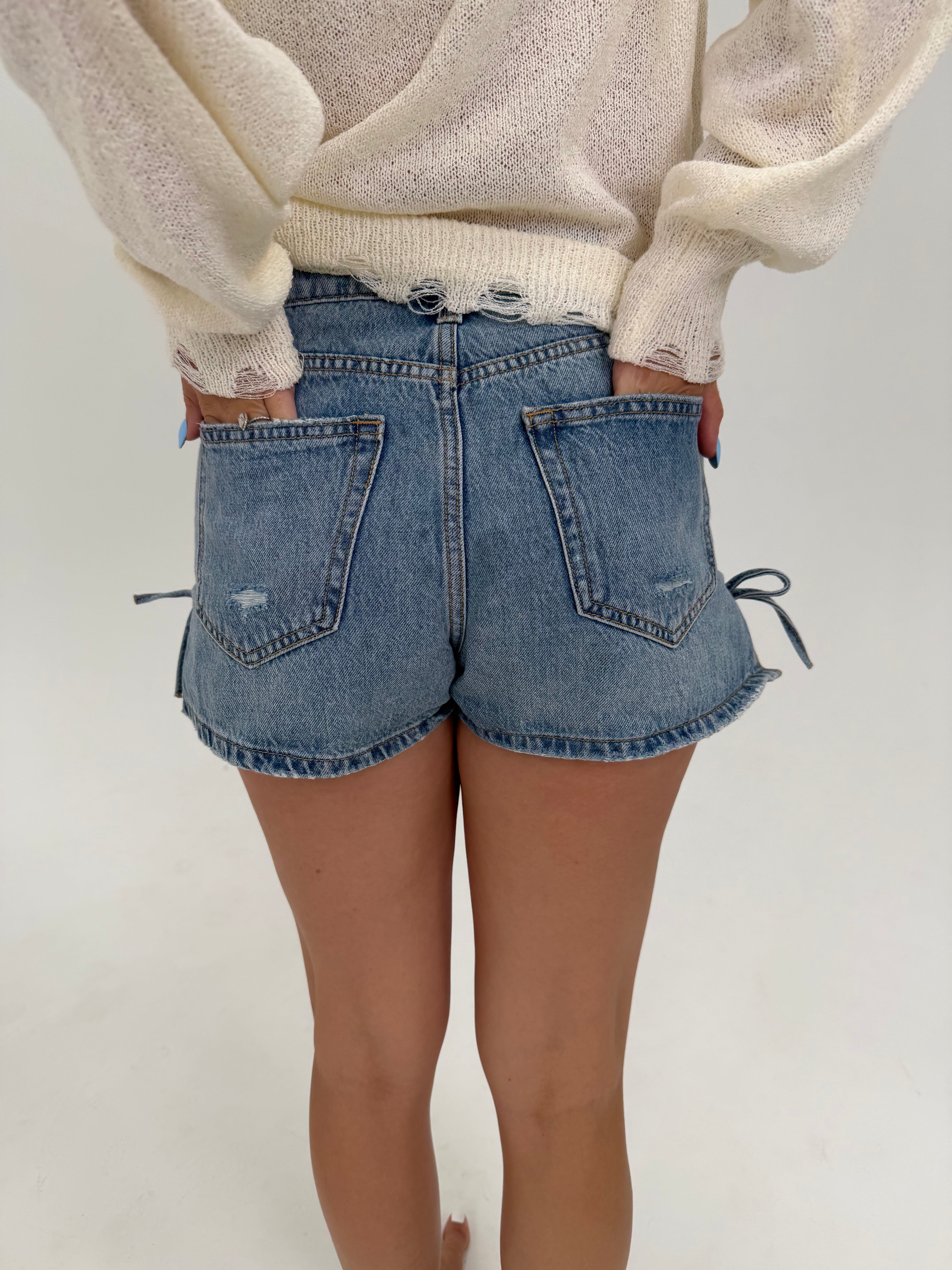 Boardwalk Bow Denim Shorts