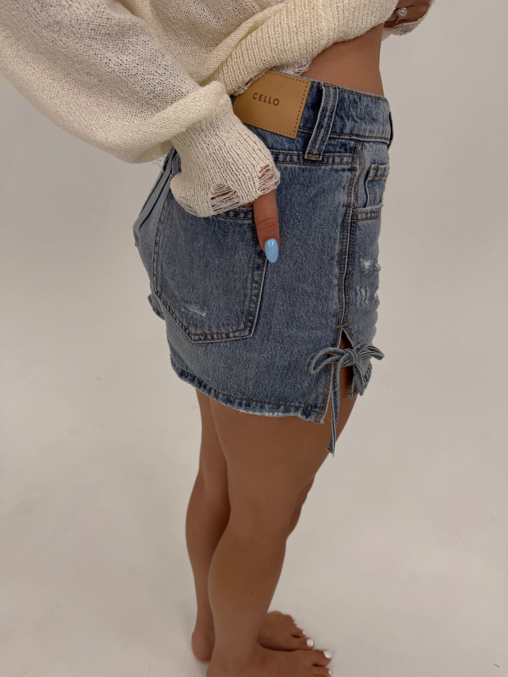 Boardwalk Bow Denim Shorts