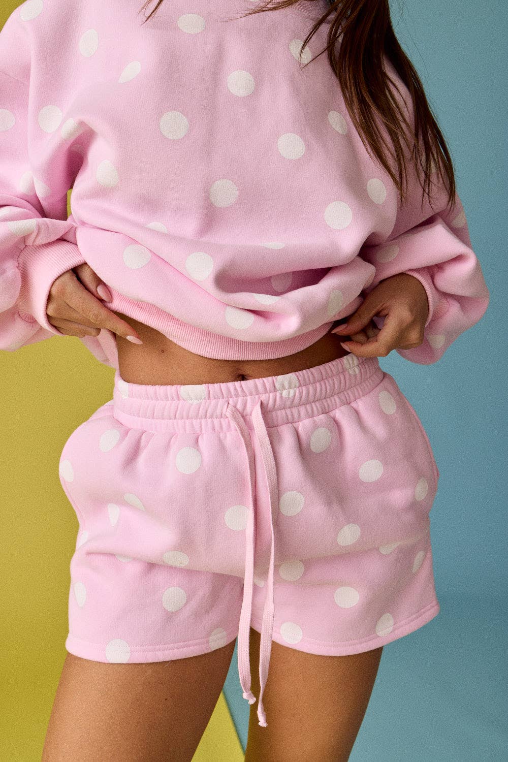Pink Polka Dot Fleece Set