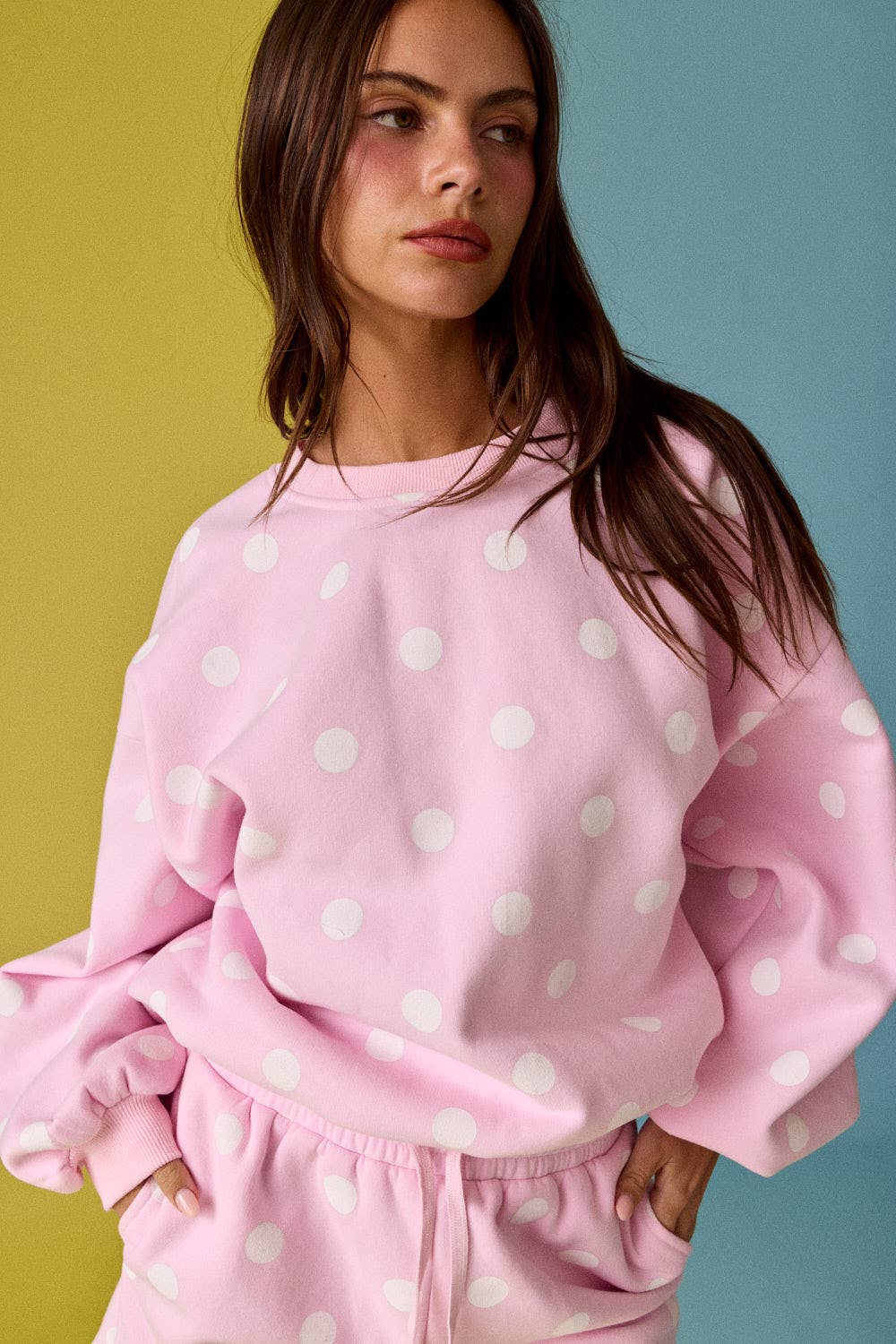 Pink Polka Dot Fleece Set
