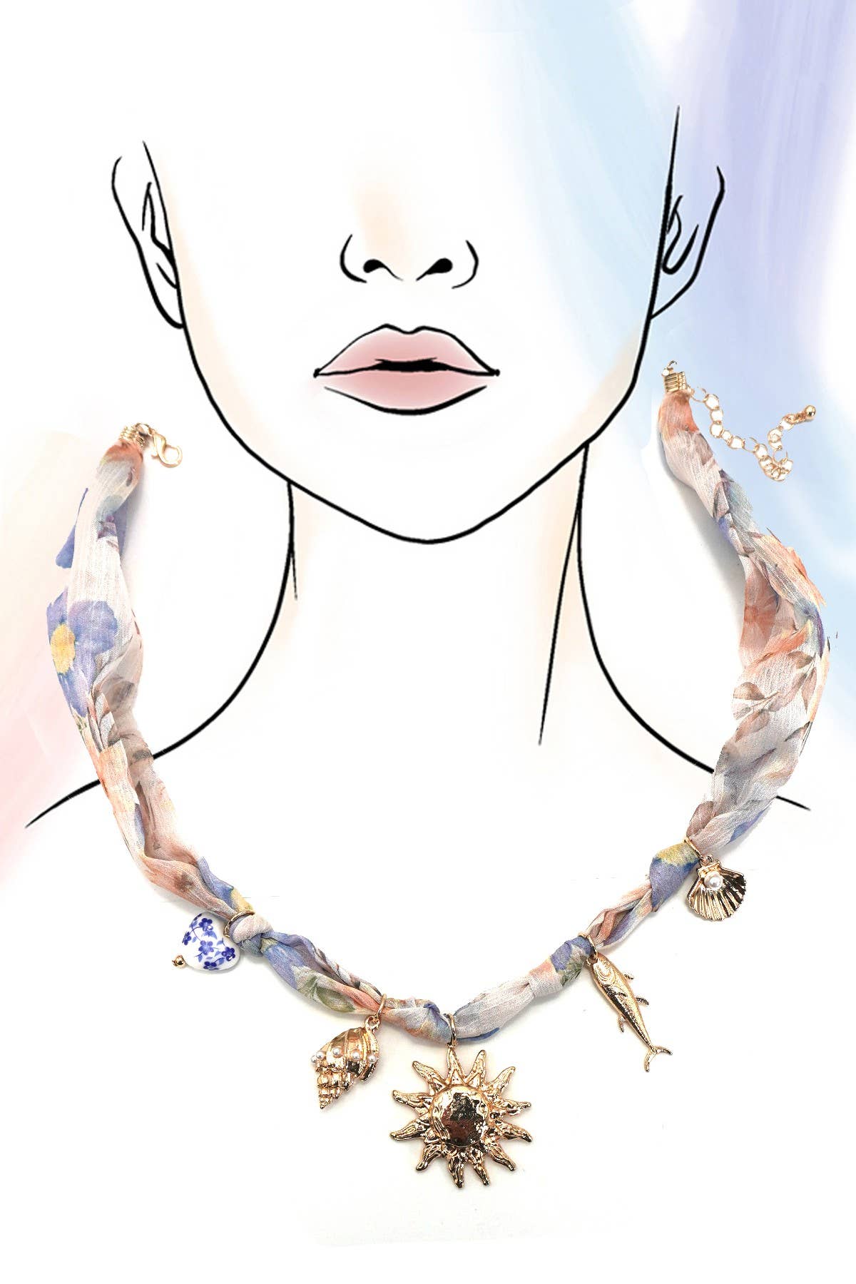 HANDMADE SCARF CHARM NECKLACE